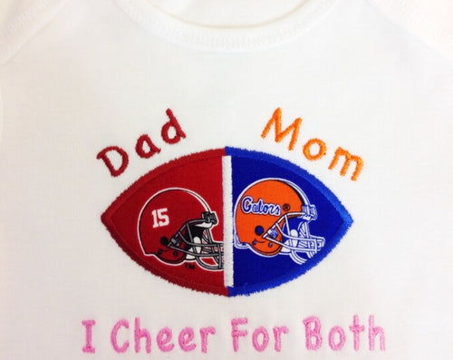 Custom Made Football House Divided onesie/shirt - You choose ANY TEAMS - College and NFL