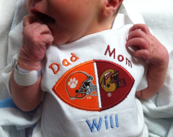 Custom Made Football House Divided onesie/shirt - You choose ANY TEAMS - College and NFL