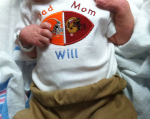 Custom Made Football House Divided onesie/shirt - You choose ANY TEAMS - College and NFL
